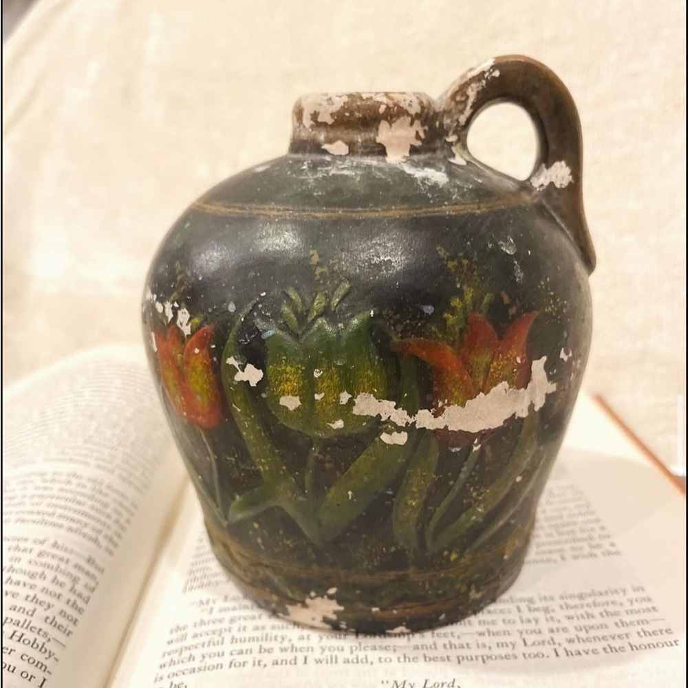 Unique Floral Fever Boho Cottagecore Bob’s Pottery Handmade Handpainted Mini Jug